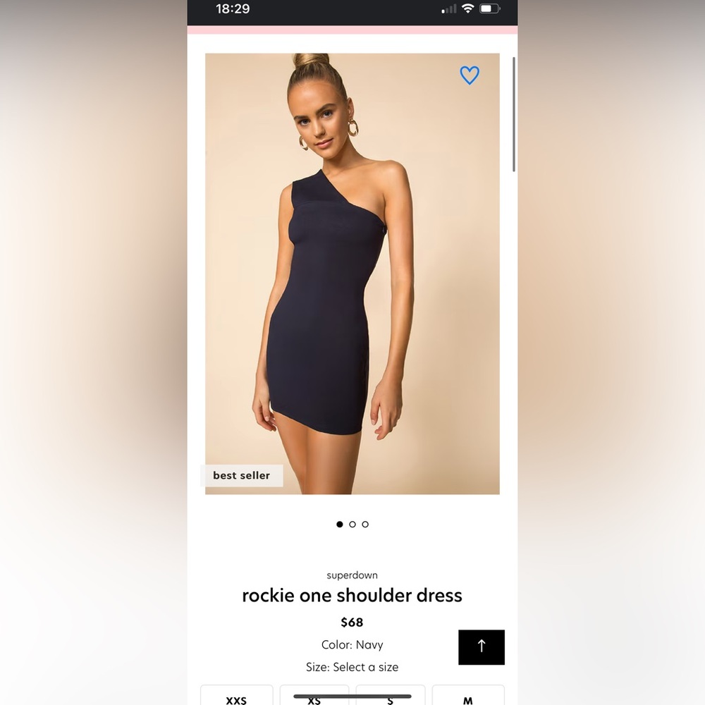 Navy Blue One Shoulder Mini Dress